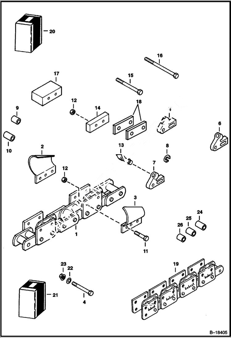 Схема запчастей Bobcat TRENCHERS - TRENCHER (Chains & Teeth) (LT203) Loader