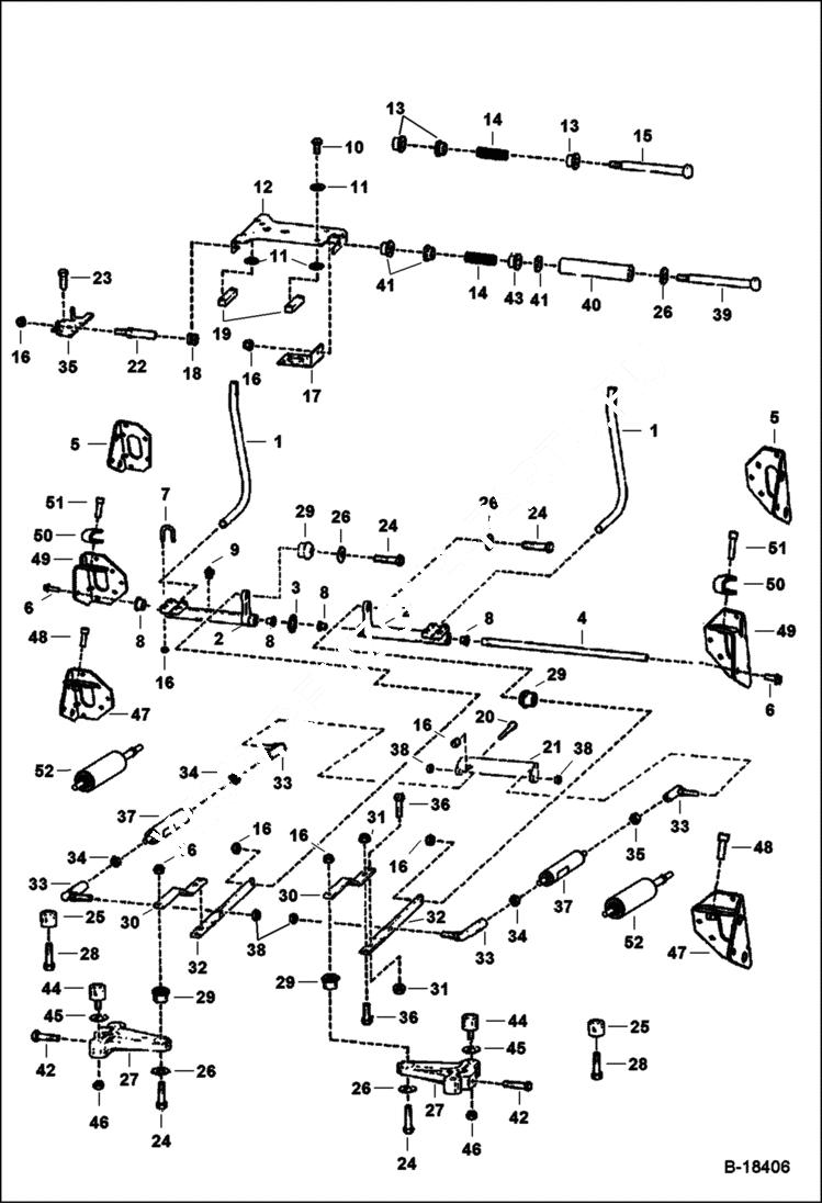 Схема запчастей Bobcat 800s - HAND CONTROLS (S/N 5141 15001-39999, 5142 13000-39999) HYDROSTATIC SYSTEM