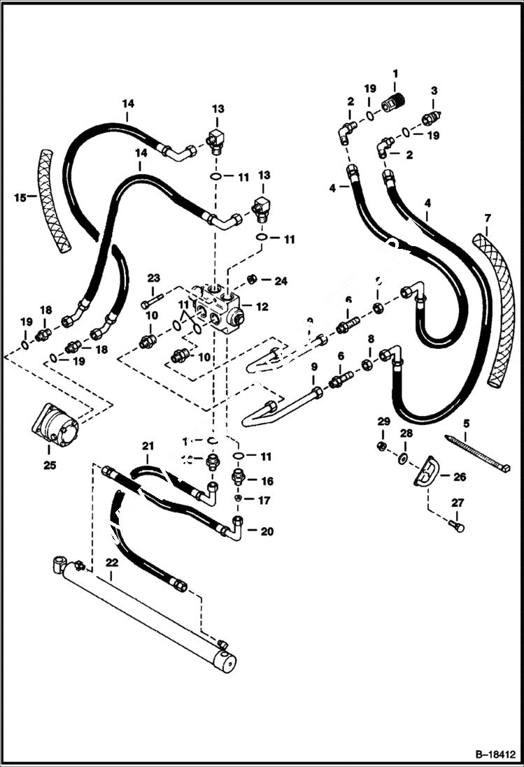 Схема запчастей Bobcat TRENCHERS - TRENCHER (Hydraulic Circuitry) (LT204) Loader