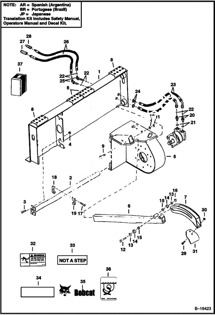 Схема запчастей Bobcat TRENCHERS - TRENCHER (Main Frame & Hydraulics) (LT304) Loader
