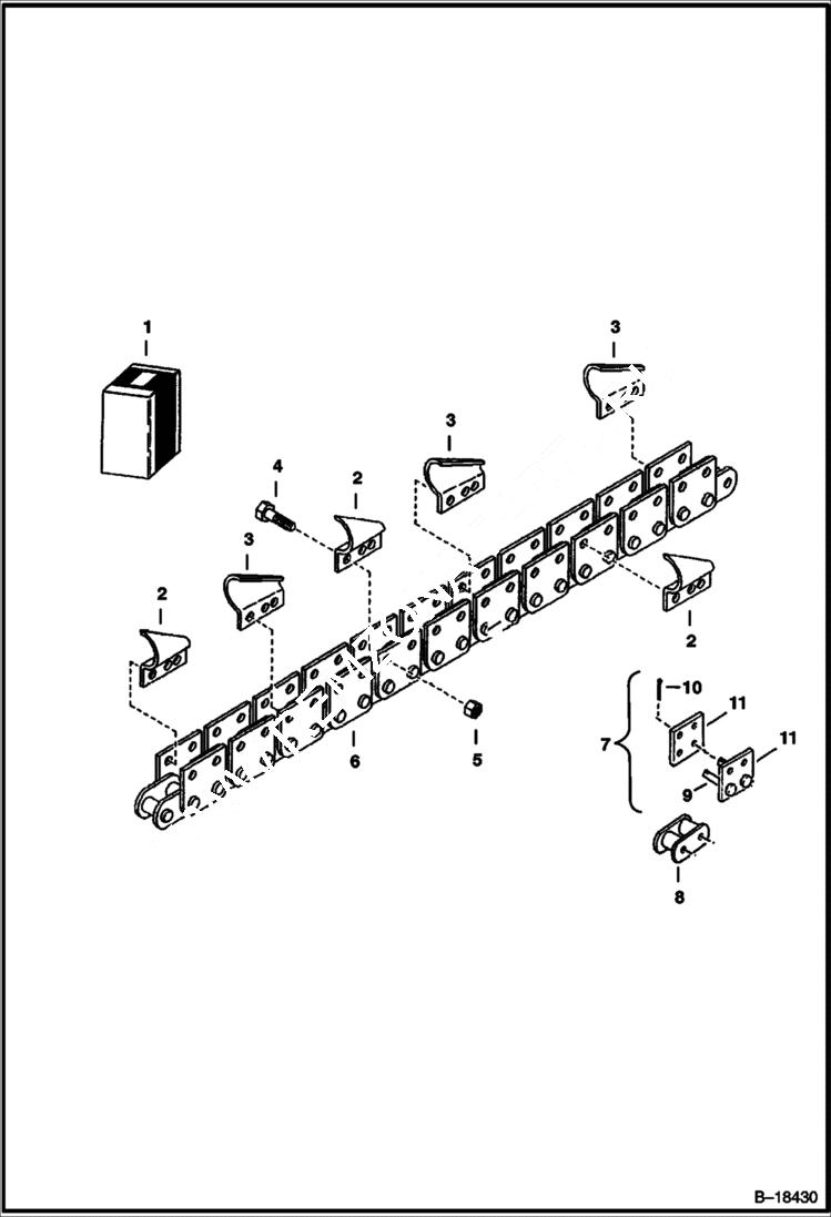 Схема запчастей Bobcat TRENCHERS - TRENCHER (Cup Tooth Kit) (152 mm (6) wide) (LT304) Loader