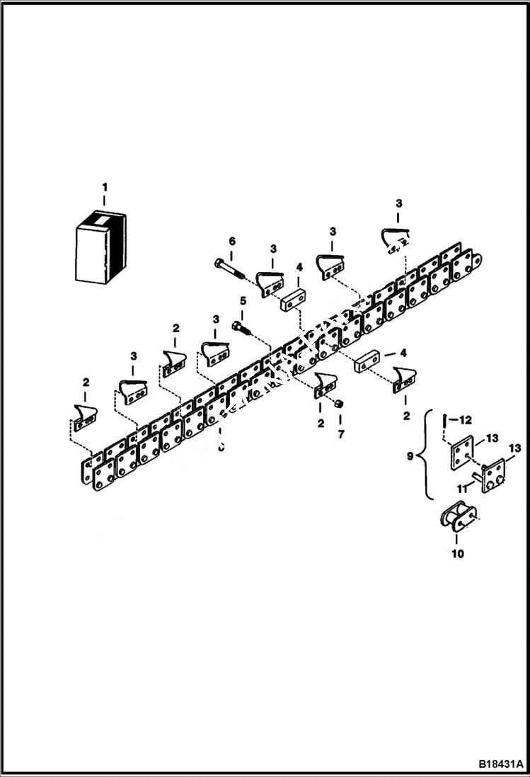 Схема запчастей Bobcat TRENCHERS - TRENCHER (Cup Tooth Kit) (203 mm (8) wide) (LT303) Loader