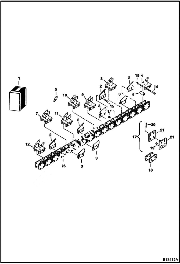 Схема запчастей Bobcat TRENCHERS - TRENCHER (Cup/Carbide Tooth Kit) (152 mm (6) wide) (LT303) Loader