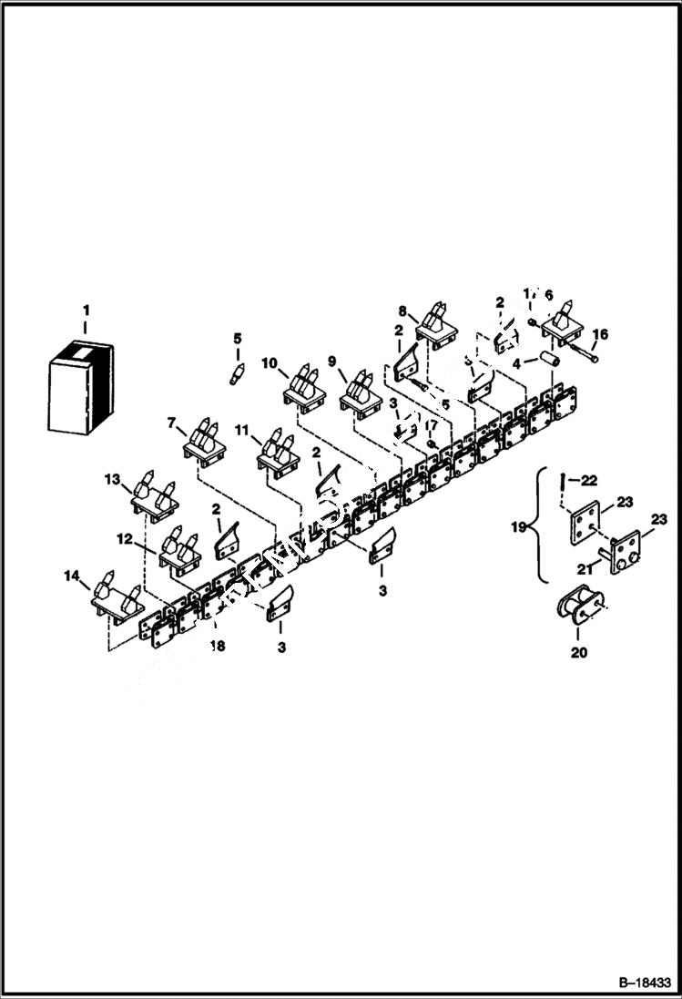 Схема запчастей Bobcat TRENCHERS - TRENCHER (Cup/Carbide Tooth Kit) (203 mm (8) wide) (LT304) Loader