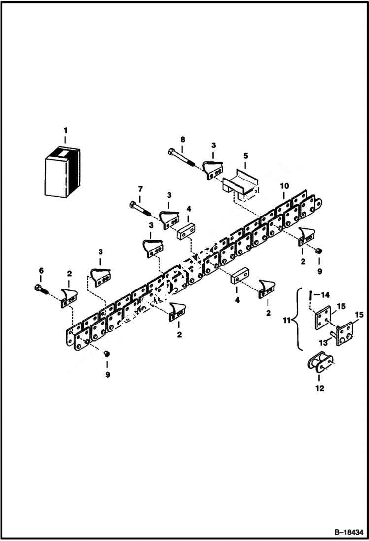 Схема запчастей Bobcat TRENCHERS - TRENCHER (Cup Tooth Kit) (254 mm (10) wide) (LT304) Loader