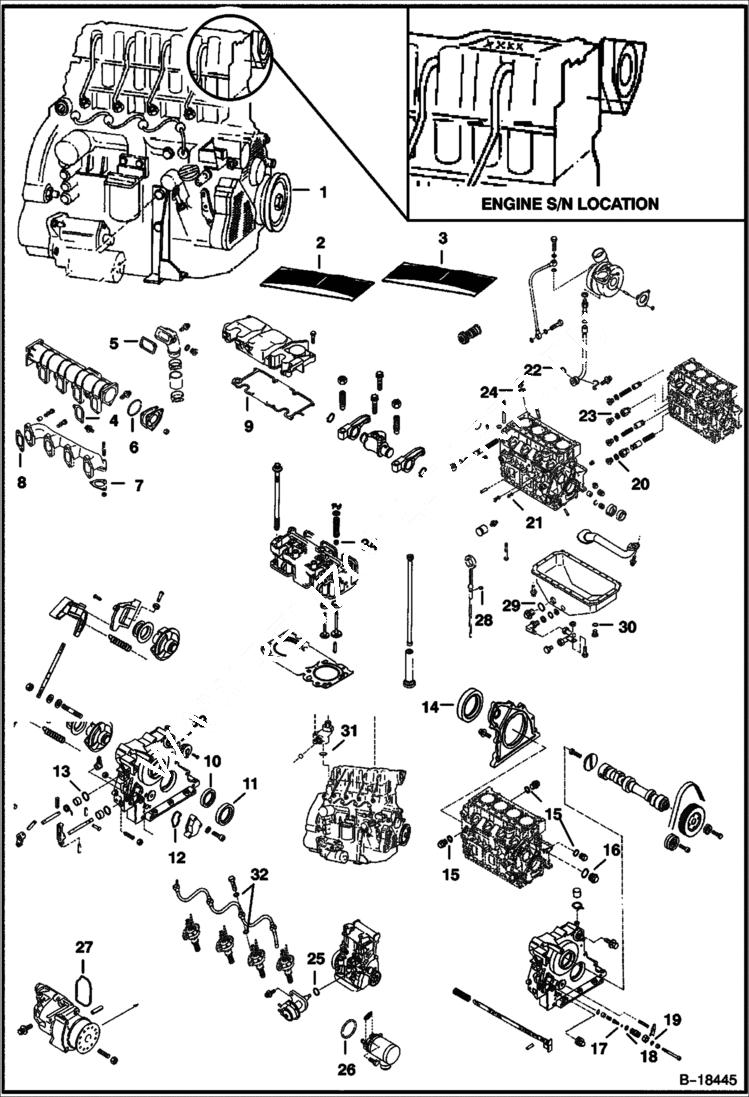 Схема запчастей Bobcat 800s - ENGINE & GASKET KITS POWER UNIT