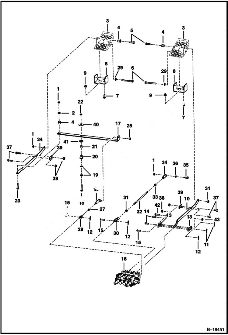 Схема запчастей Bobcat 800s - CONTROL PEDALS HYDRAULIC SYSTEM