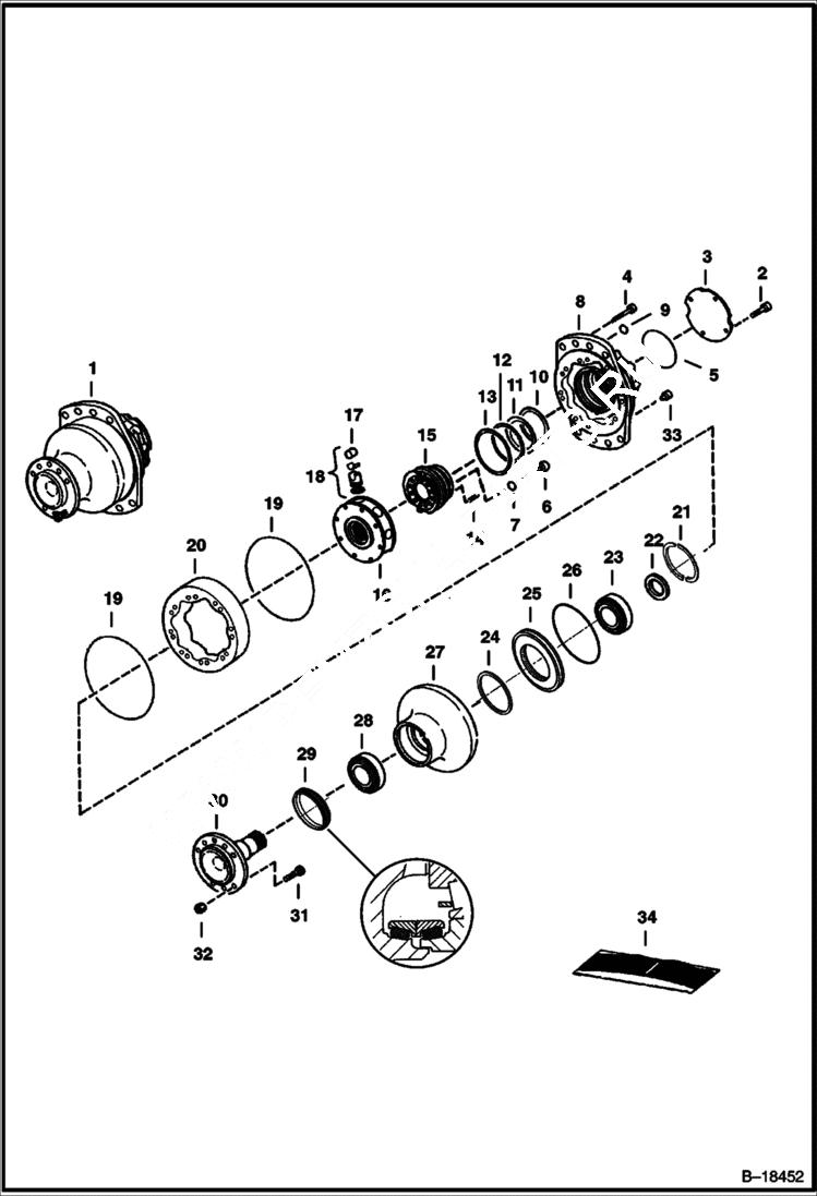 Схема запчастей Bobcat TRENCHERS - TRENCHER (Hydraulic Motor) (LT405 705100101 & Above) Loader