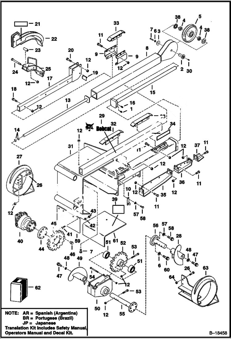 Схема запчастей Bobcat TRENCHERS - TRENCHER (Digging Group) (LT405 610000101 & Above) Loader