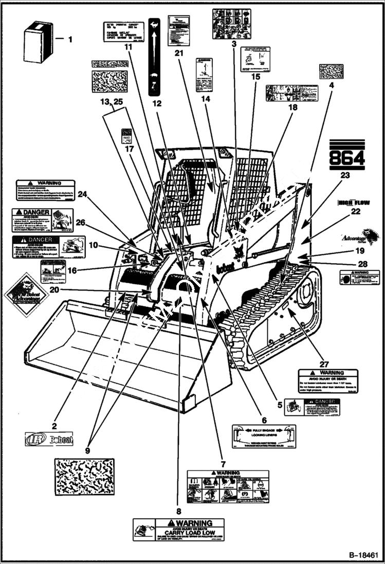 Схема запчастей Bobcat 800s - DECALS ACCESSORIES & OPTIONS