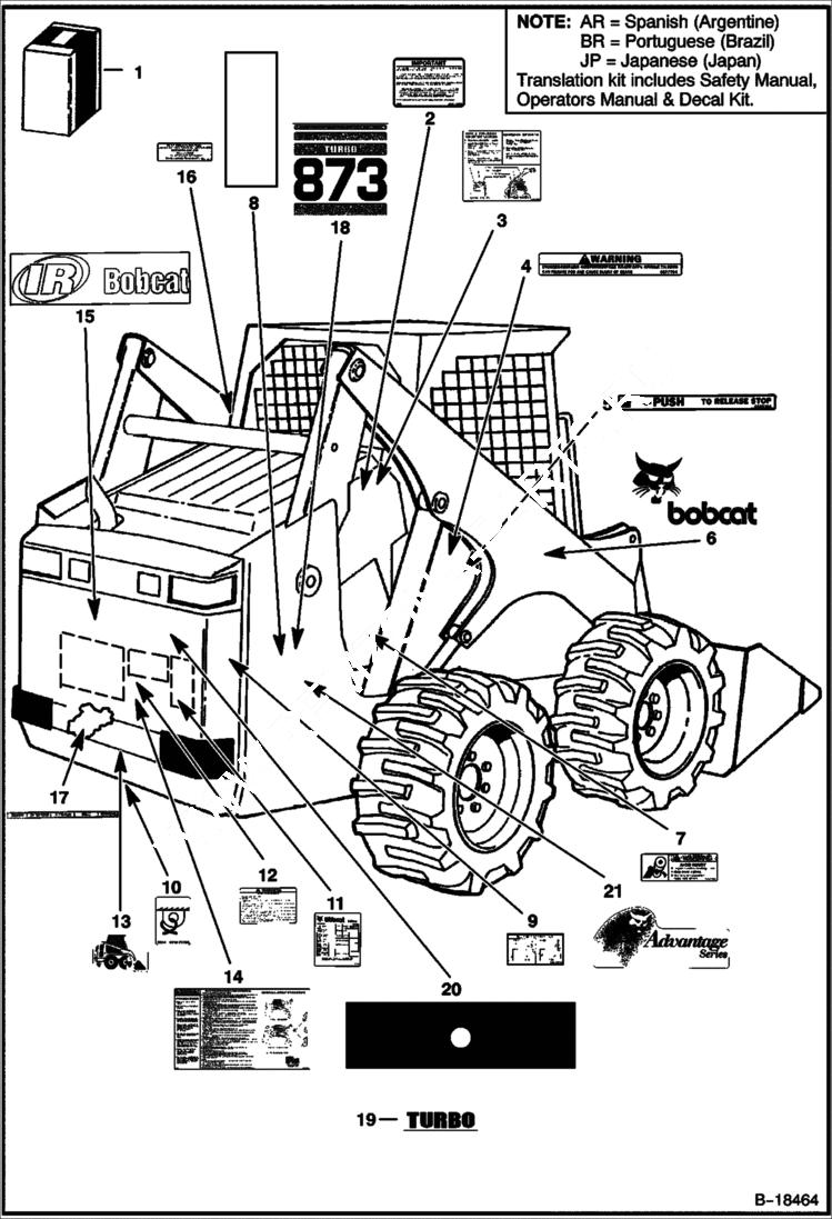 Схема запчастей Bobcat 800s - DECALS ACCESSORIES & OPTIONS