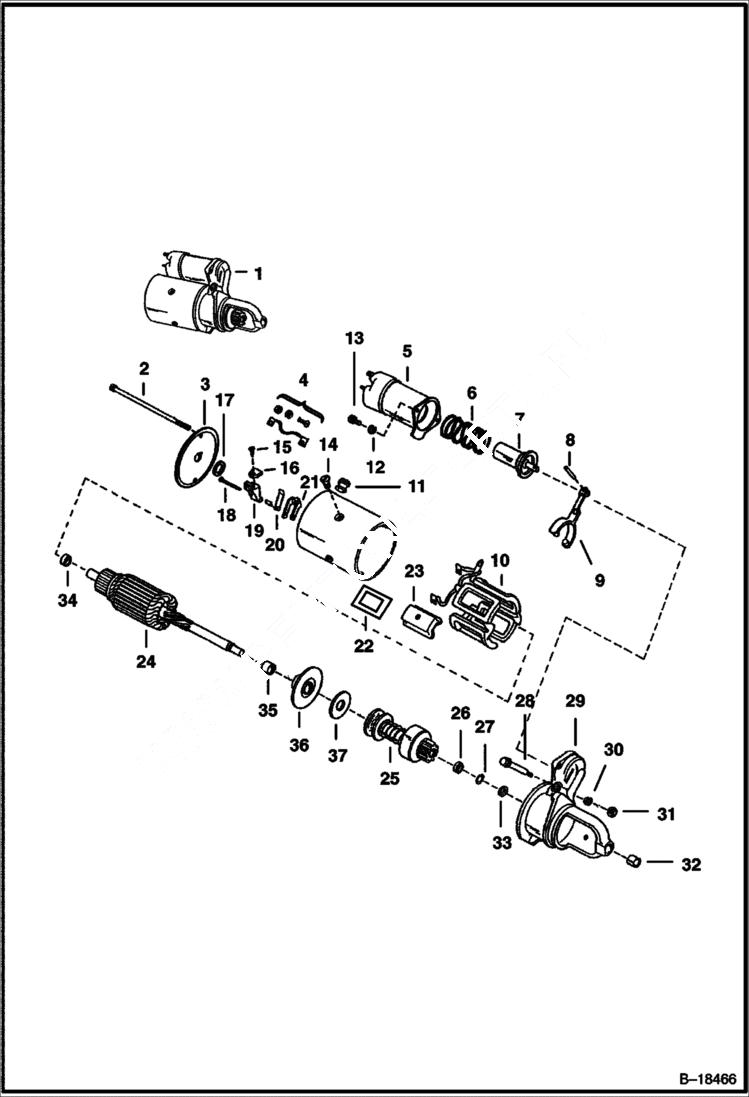 Схема запчастей Bobcat 700s - STARTER (Delco 1108692) ELECTRICAL SYSTEM