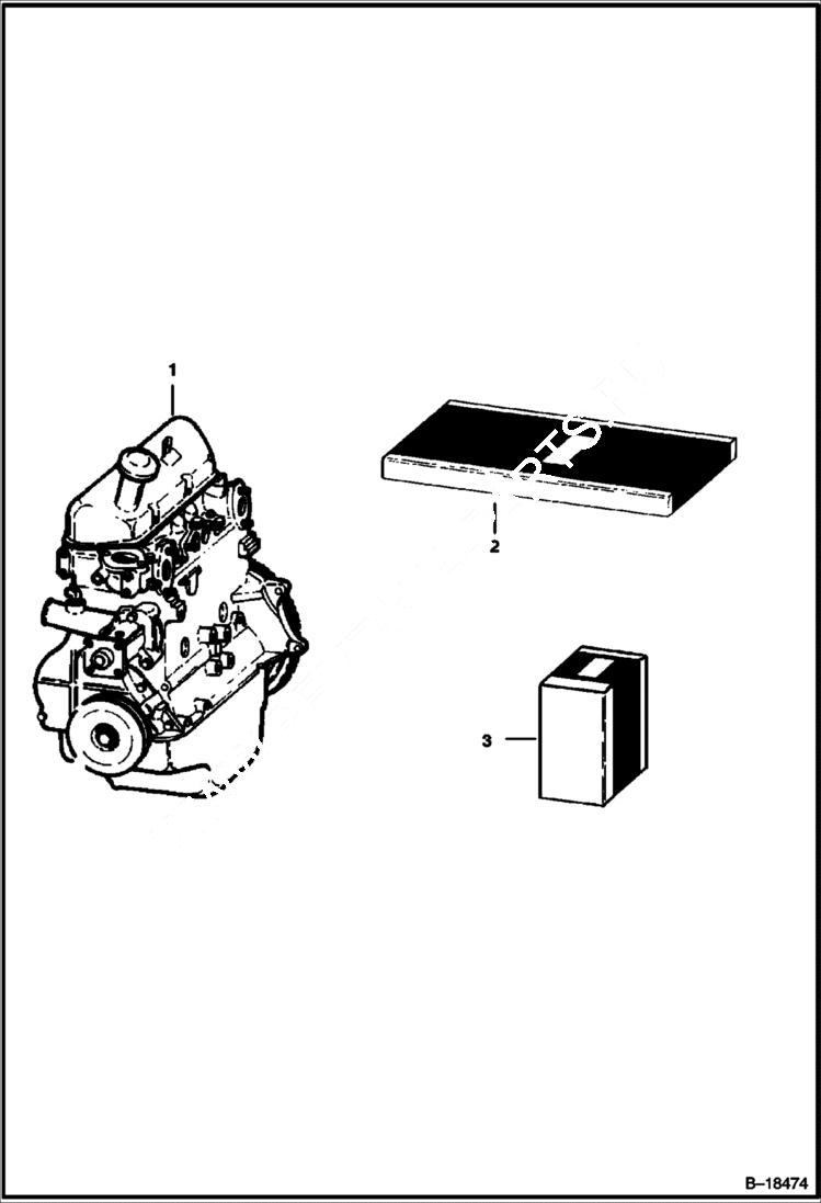 Схема запчастей Bobcat 600s - ENGINE (Ford) POWER UNIT