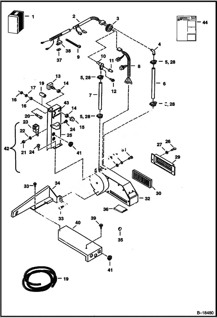 Схема запчастей Bobcat 800s - HEATER KIT - SINGLE (Fresh Air) ACCESSORIES & OPTIONS