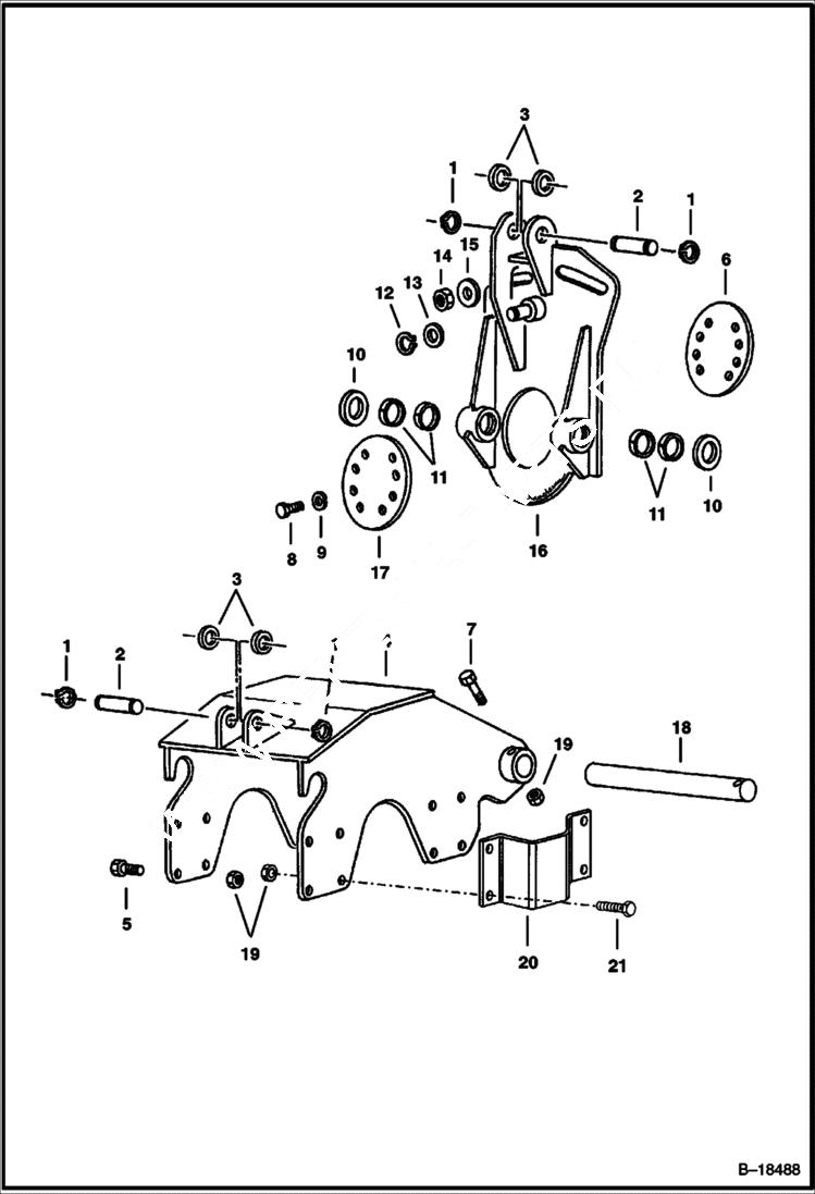 Схема запчастей Bobcat TRENCH COMPACTORS - TRENCH COMPACTOR (Housing & Tilt Frame) (991500101 & Above) Loader