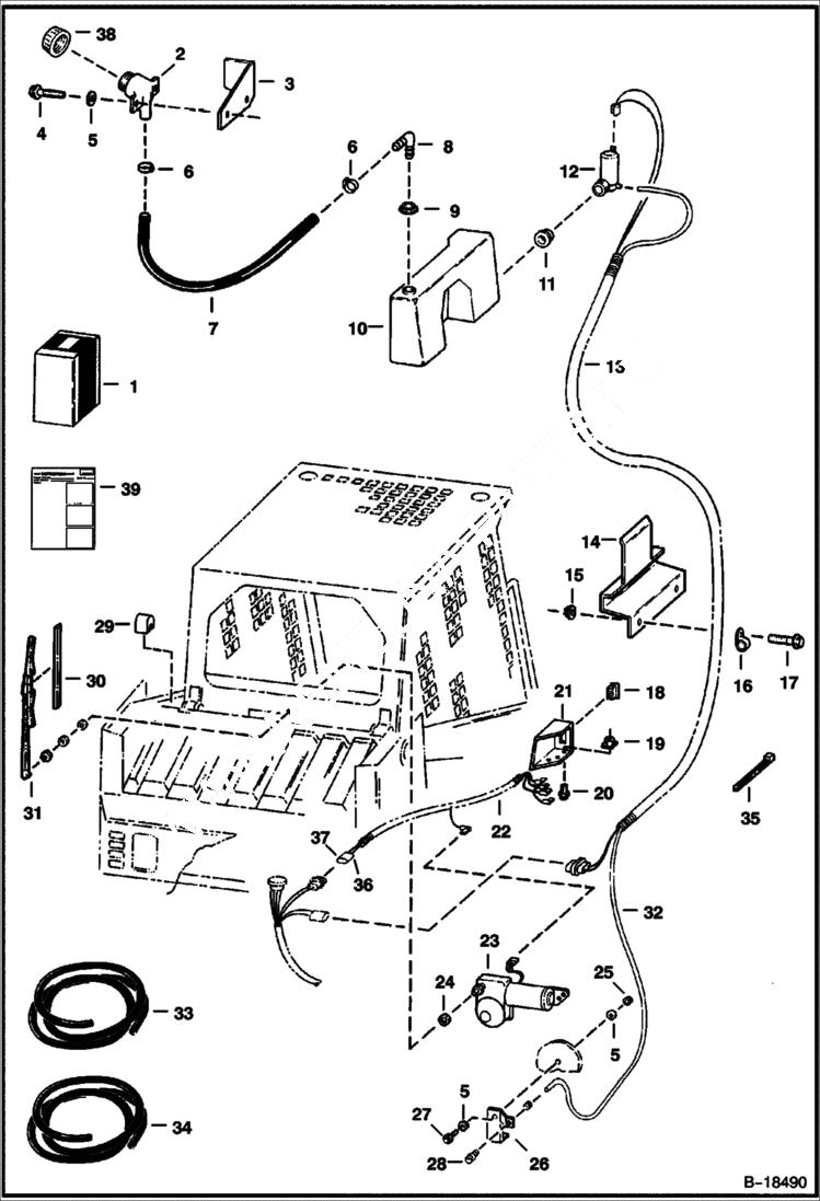 Схема запчастей Bobcat 800s - REAR WIPER KIT ACCESSORIES & OPTIONS