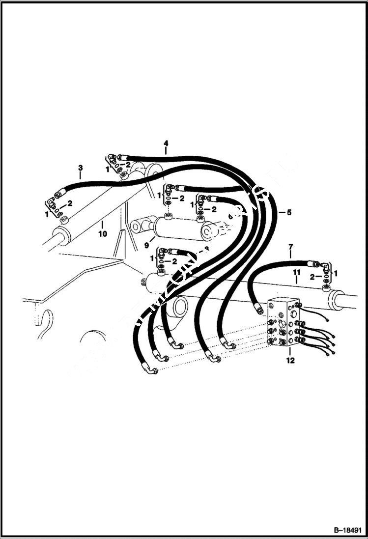 Схема запчастей Bobcat TRENCH COMPACTORS - TRENCH COMPACTOR (Hydraulic System) (991500101 & Above) Loader