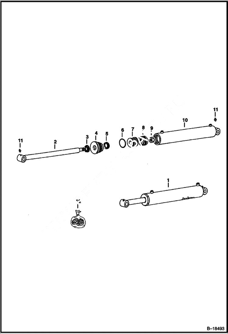 Схема запчастей Bobcat TRENCH COMPACTORS - TRENCH COMPACTOR (Tilt Cylinder) (991500101 & Above) Loader