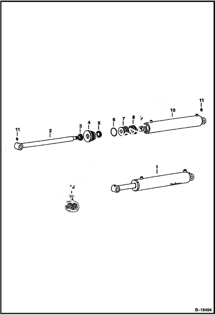Схема запчастей Bobcat TRENCH COMPACTORS - TRENCH COMPACTOR (Depth Control Cylinder) (991500101 & Above) Loader