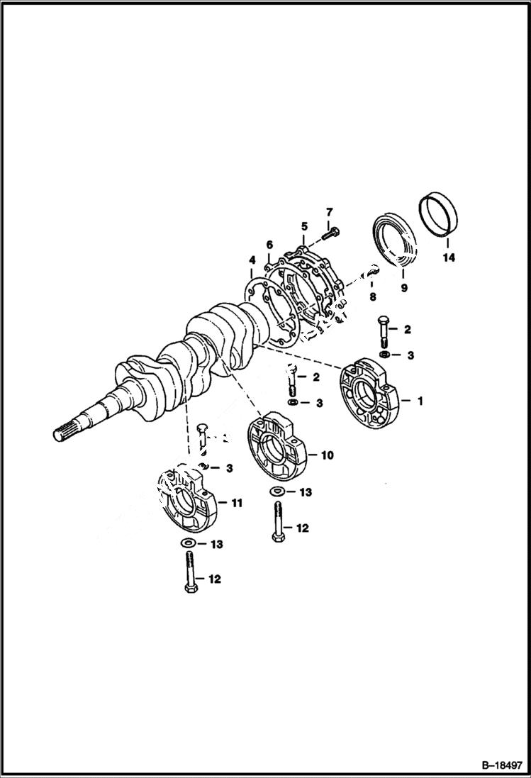 Схема запчастей Bobcat 600s - MAIN BEARING CASE POWER UNIT