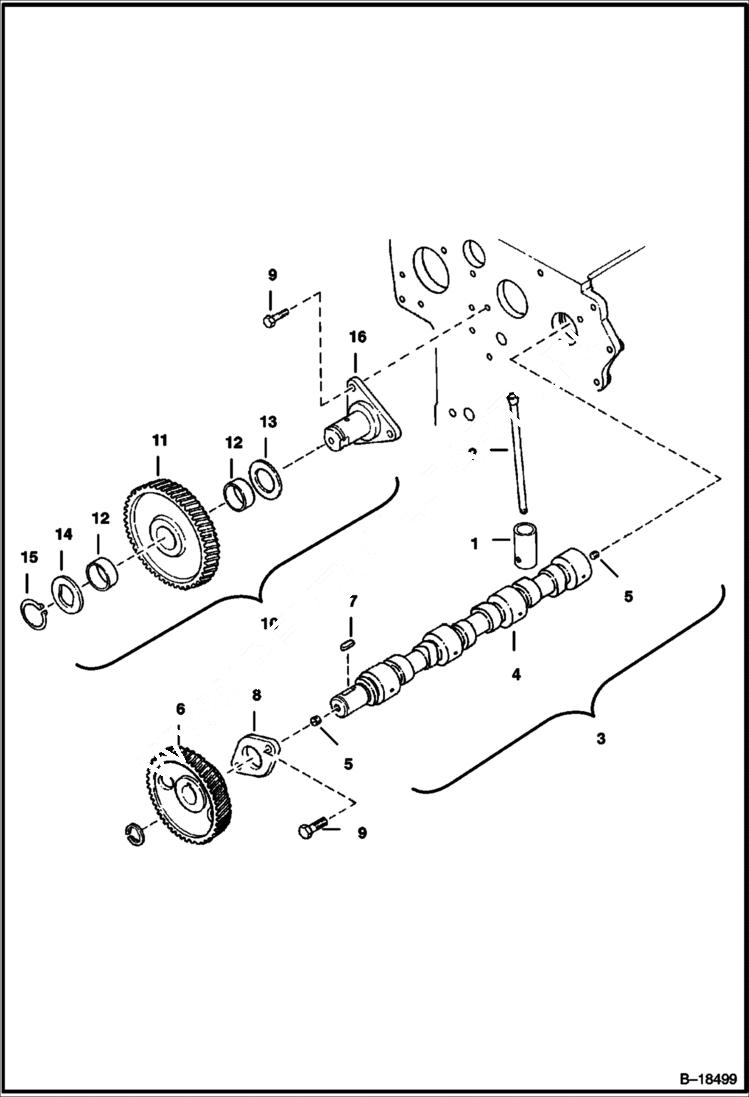 Схема запчастей Bobcat 600s - CAMSHAFT POWER UNIT