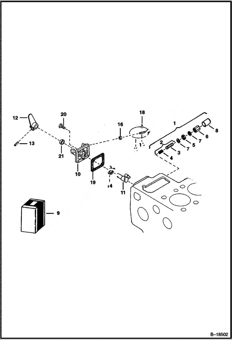 Схема запчастей Bobcat 600s - STOP LEVER POWER UNIT