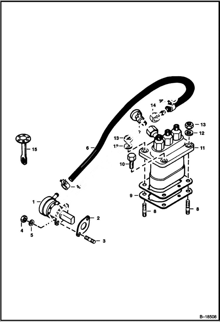 Схема запчастей Bobcat 600s - FUEL & INJECTION PUMP POWER UNIT