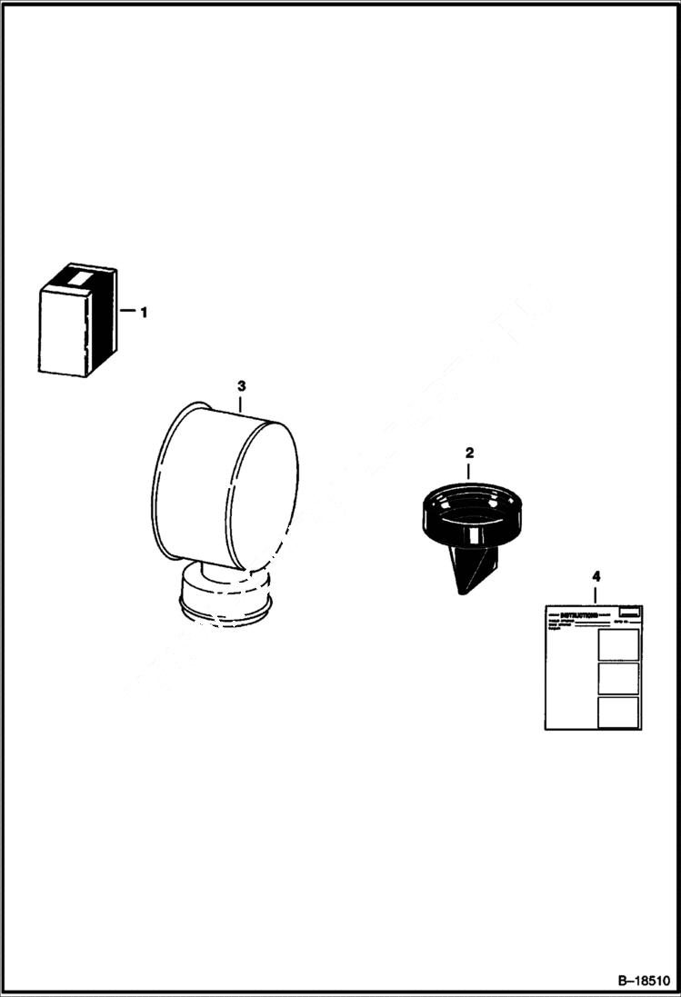 Схема запчастей Bobcat 600s - AIR CLEANER VALVE KIT ACCESSORIES & OPTIONS