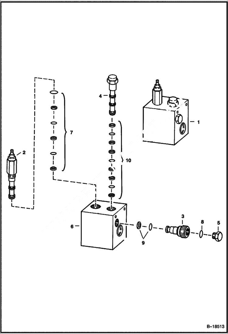 Схема запчастей Bobcat 800s - LIFT LOCK VALVE (S/N 5141 21999, 5142 21999 & Below) HYDRAULIC SYSTEM