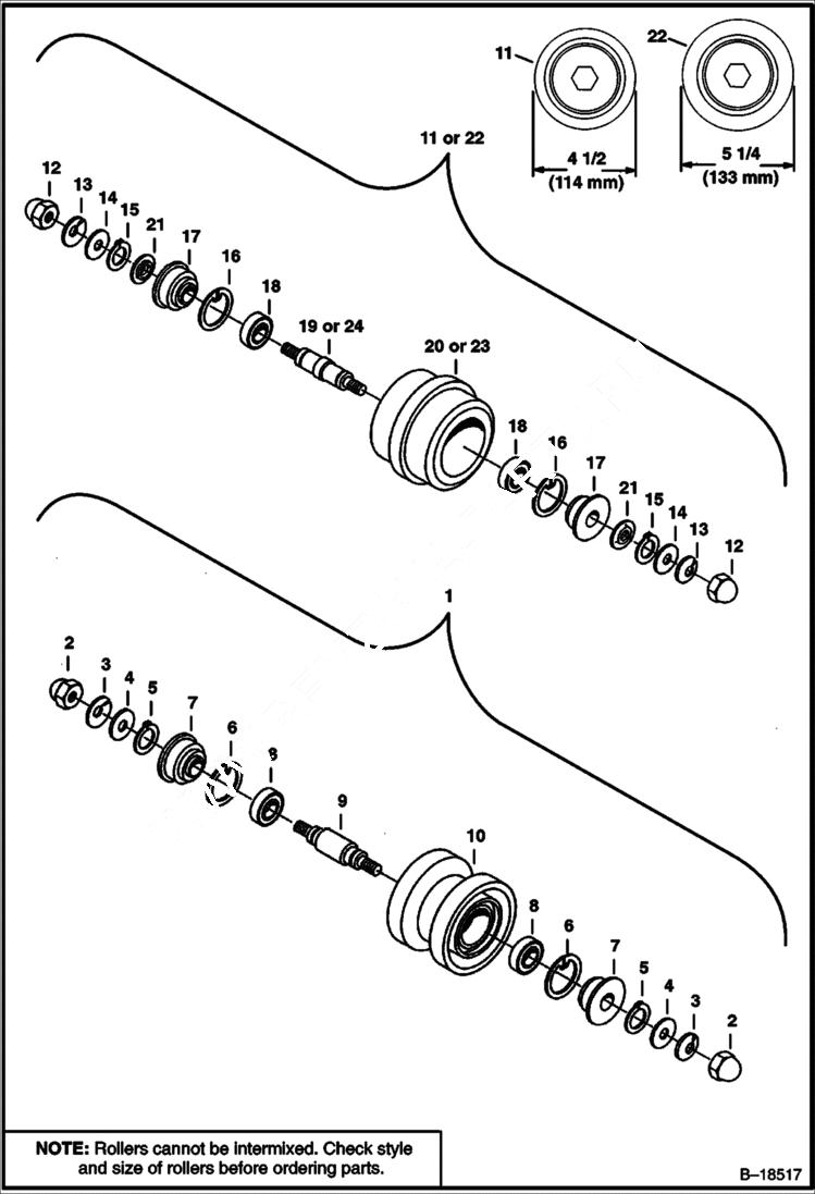 Схема запчастей Bobcat 225 - TRACK ROLLER UNDERCARRIAGE