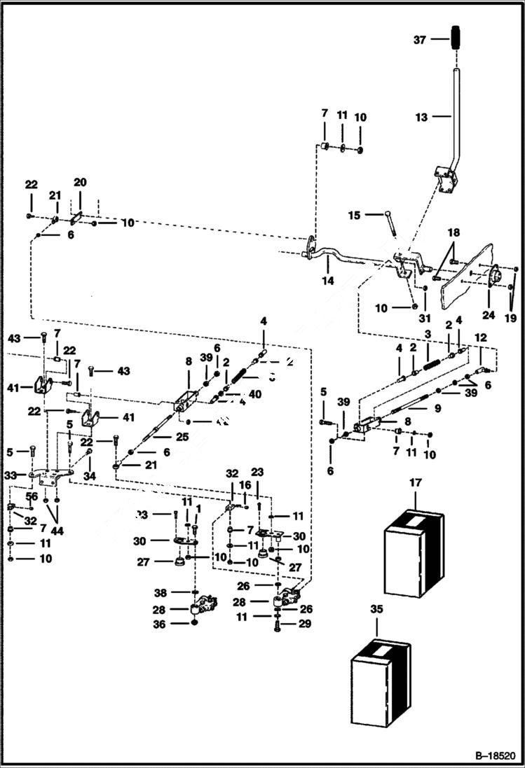 Схема запчастей Bobcat 800s - HAND CONTROLS (RIGHT SIDE) (S/N 26001-29869) HYDROSTATIC SYSTEM