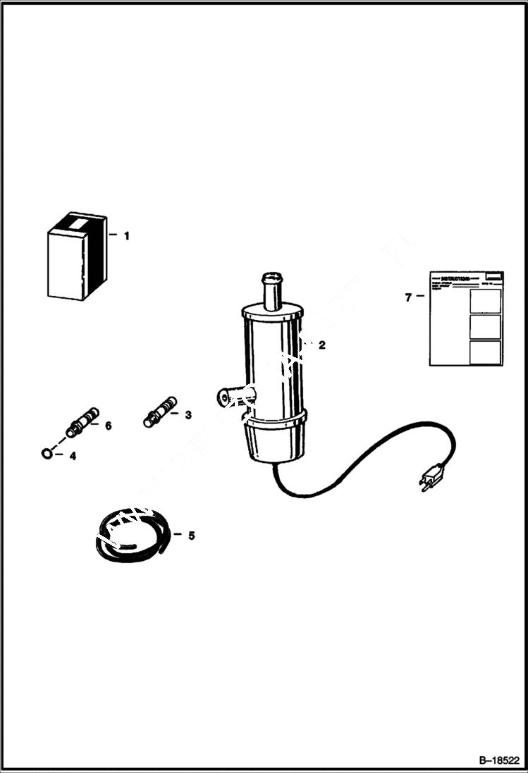 Схема запчастей Bobcat 700s - TANK HEATER KIT (120 Volt) ACCESSORIES & OPTIONS