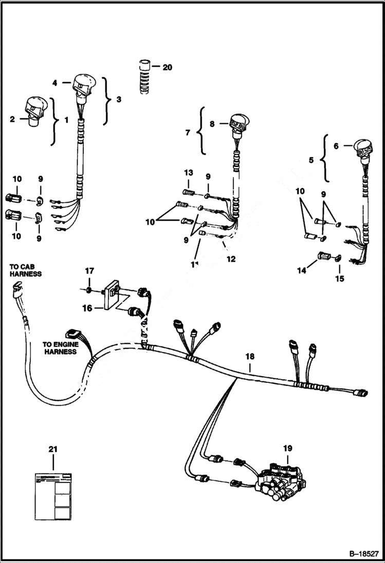 Схема запчастей Bobcat 800s - ELECTRICAL CONTROLS (S/N 5141 11442, 5142 11104 & Below) ELECTRICAL SYSTEM