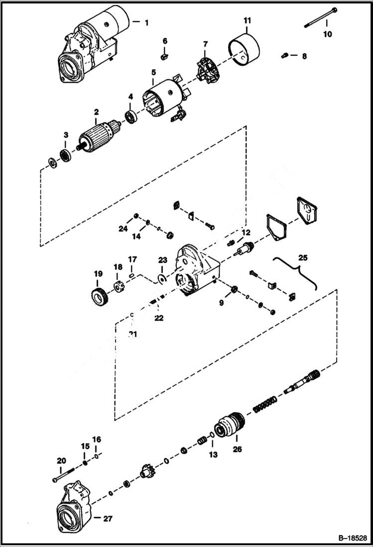 Схема запчастей Bobcat 800s - STARTER (S/N 5141 11706, 5142 11224 & Below) ELECTRICAL SYSTEM