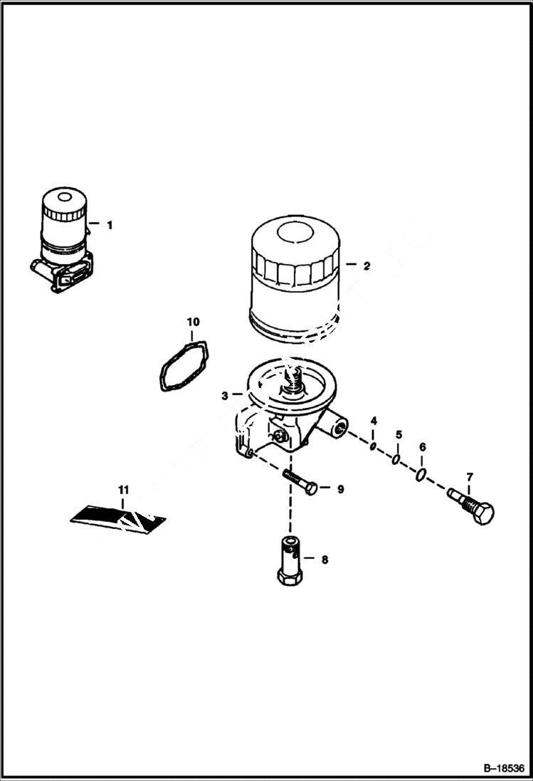 Схема запчастей Bobcat 800s - ENGINE OIL FILTER POWER UNIT