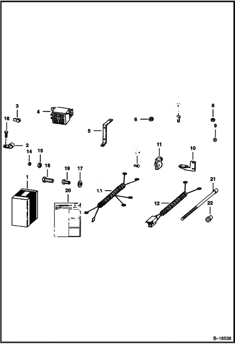 Схема запчастей Bobcat 800s - BACK-UP ALARM KIT (S/N 29870-34221, 50000-59999, 85000 & Above) ACCESSORIES & OPTIONS