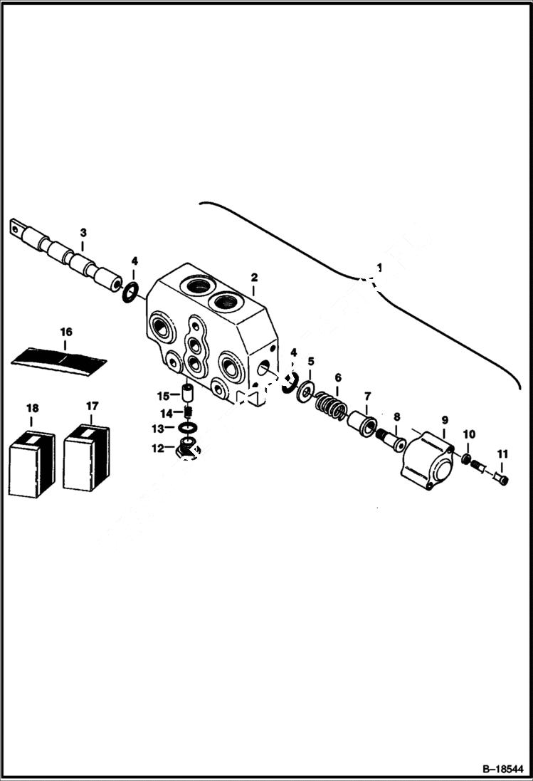 Схема запчастей Bobcat 225 - VALVE SECTION Blade HYDRAULIC SYSTEM