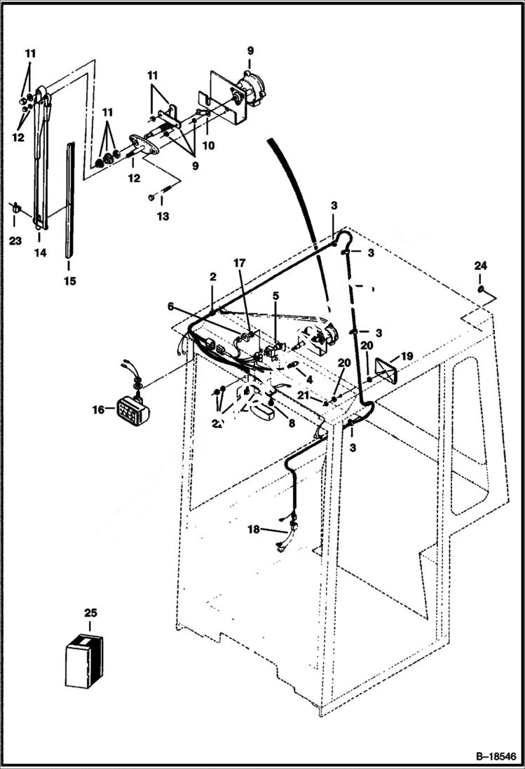 Схема запчастей Bobcat 225 - ELECTRICAL SYSTEM Cab ELECTRICAL SYSTEM