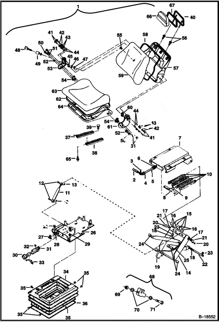 Схема запчастей Bobcat 225 - SEAT For Excavators Sold in Scandinavian Countries ACCESSORIES & OPTIONS
