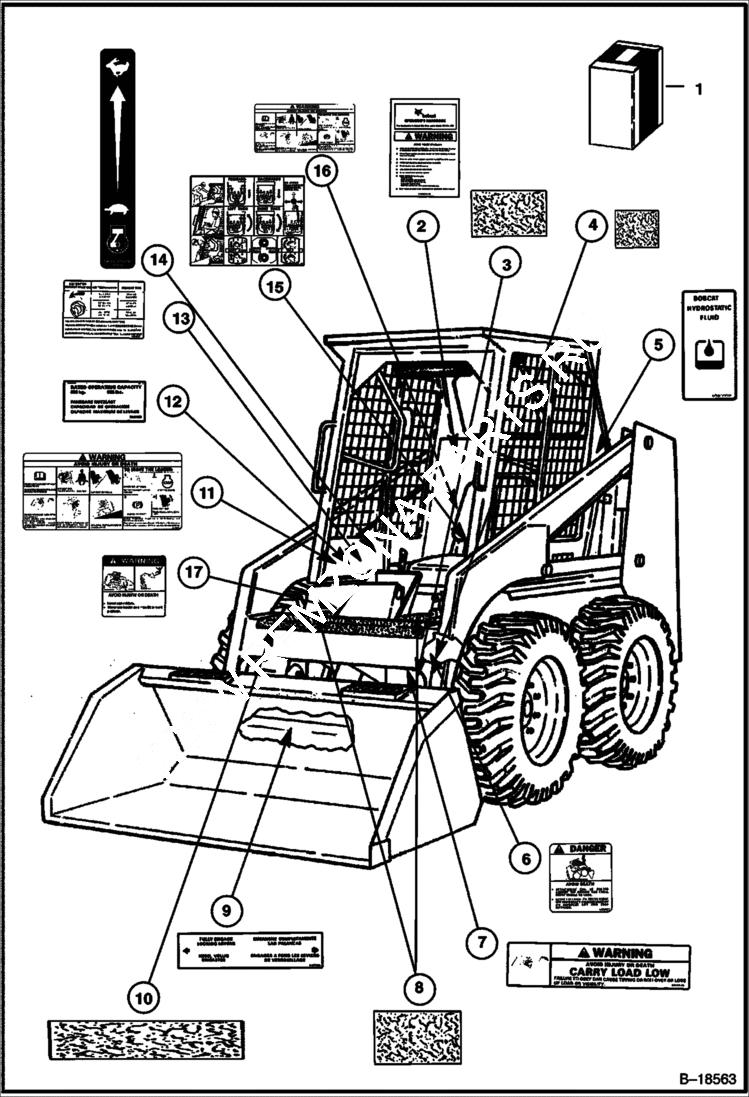 Схема запчастей Bobcat 800s - DECALS ACCESSORIES & OPTIONS