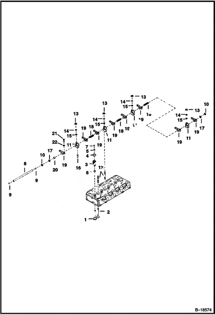 Схема запчастей Bobcat 700s - VALVE ROCKER ARM POWER UNIT