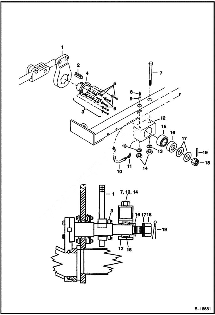 Схема запчастей Bobcat CONCRETE PUMP - CRANK ARM ASSEMBLY Concrete Pump - S/N Prefix 2331 Loader