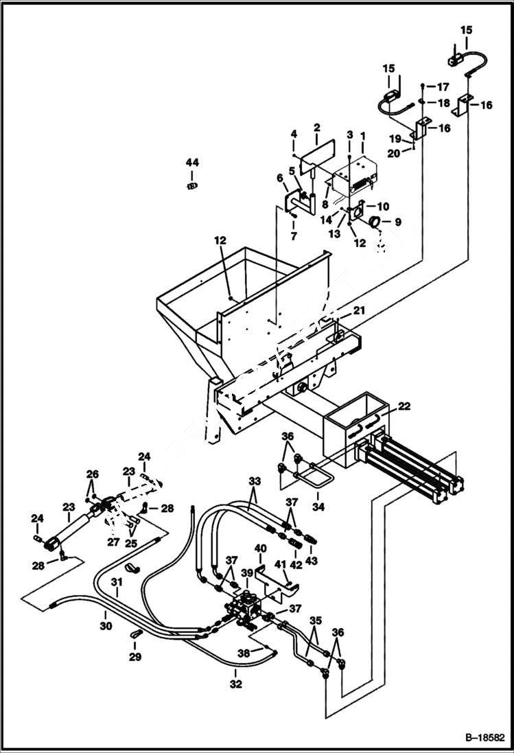 Схема запчастей Bobcat CONCRETE PUMP - HYDRAULIC & ELECTRICAL SYSTEM Concrete Pump - S/N Prefix 2331 Loader