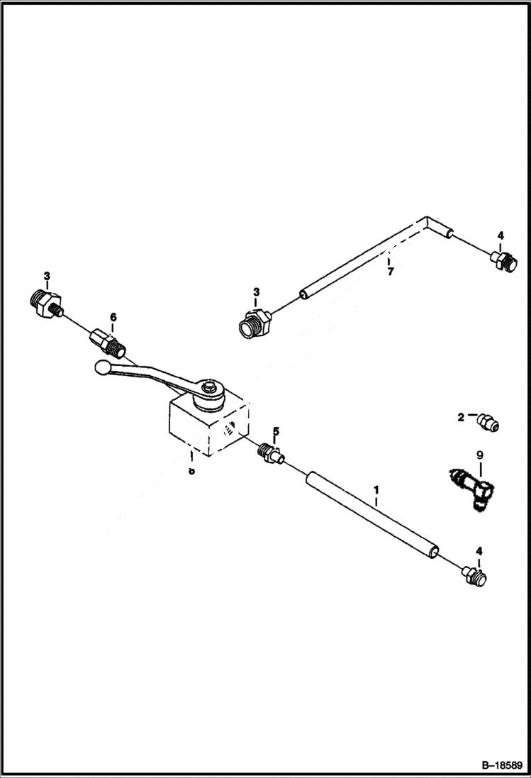 Схема запчастей Bobcat CONCRETE PUMP - BALL VALVE ASSEMBLY Concrete Pump Agitator - S/N Prefix 2331 Loader