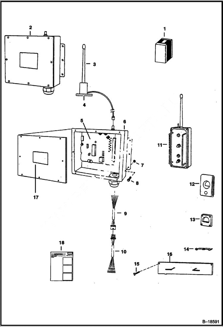 Схема запчастей Bobcat CONCRETE PUMP - REMOTE CONTROL KIT Concrete Pump Agitator - S/N Prefix 2331 Loader