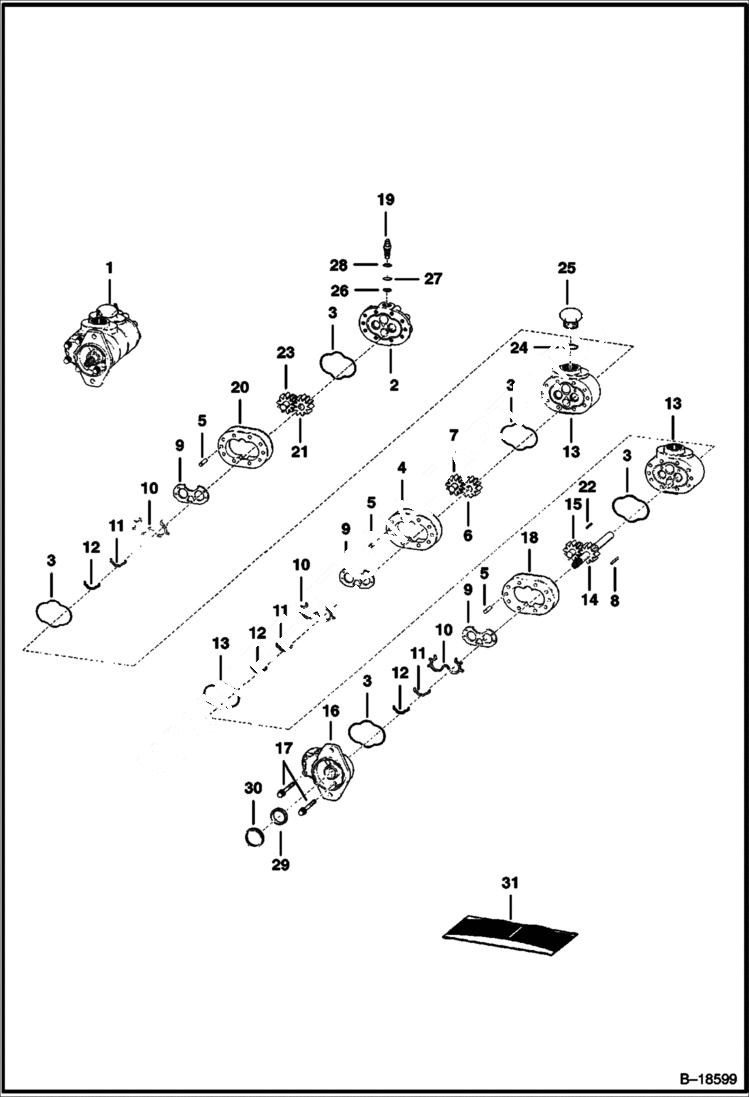 Схема запчастей Bobcat 800s - HIGH HORSEPOWER HYDRAULICS (Triple Gear Pump) ACCESSORIES & OPTIONS