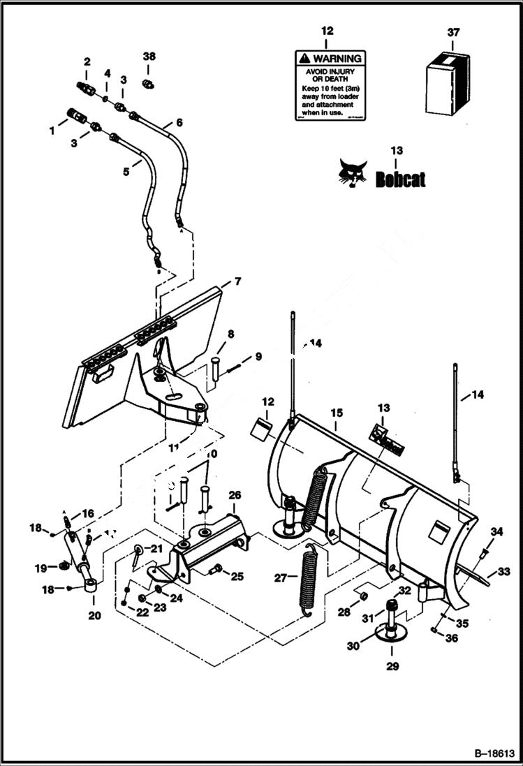 Схема запчастей Bobcat UTILITY BLADE - UTILITY BLADE (48 - Use on 463, S70, MT52, MT55) Loader