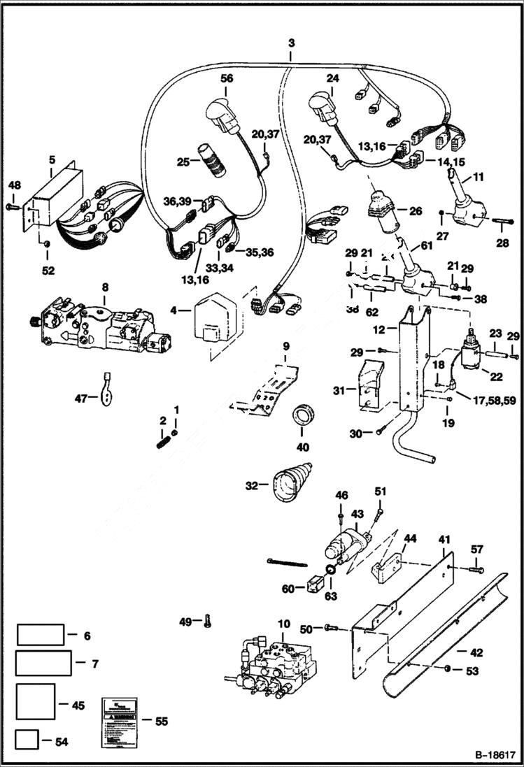 Схема запчастей Bobcat 800s - ELECTRICAL CONTROLS CIRCUITRY (Advanced Hand Control Option) ELECTRICAL SYSTEM