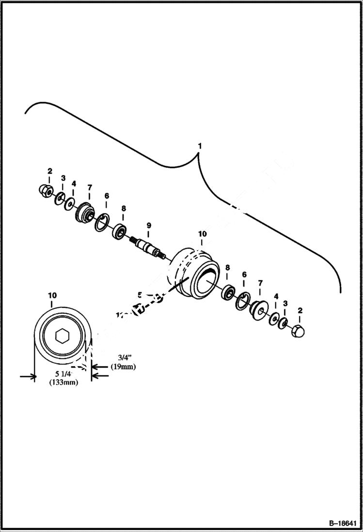 Схема запчастей Bobcat 231 - TRACK ROLLER (Rubber Track) (W/ Oil Plug) (For All Rubber Tracks-Except for European Models) UNDERCARRIAGE