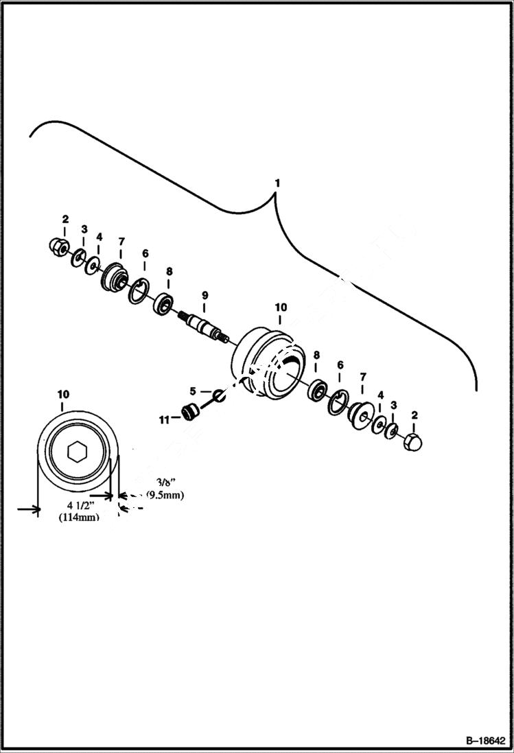 Схема запчастей Bobcat 231 - TRACK ROLLER (Steel or Rubber Track) (W/ Oil Plug) UNDERCARRIAGE